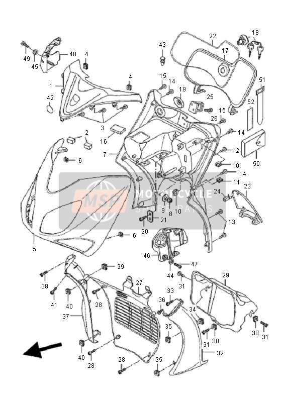 Yamaha VP125 X-CITY 2010 Scudo per le gambe per un 2010 Yamaha VP125 X-CITY